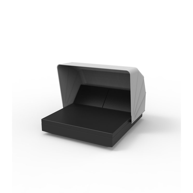 Vela - Daybed with 2 Reclining Backrests and Folding Canopy - 83"x76" - Basic, Black/Steel