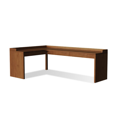 Nut-brown Rectangular Solid Wood with 3 drawers desk
