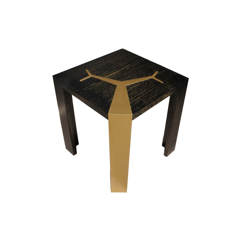 Allanna End Table, Brown/Gold