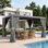 Abri de jardin en acier l 12 pi L 10 pi. Pergola d'extérieur, pergola à persiennes, pergola en aluminium pour patio