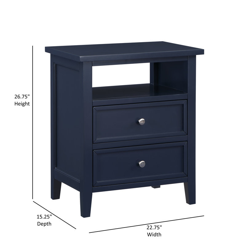 Sleek & Chic Modern Nightstand, Dark Blue