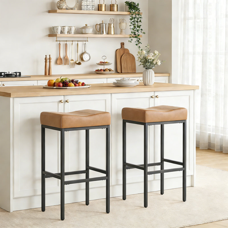 Tabourets de bar et de comptoir sans dossier Triplehorn, siège rembourré pour le confort, parfait pour la cuisine ou la salle à manger