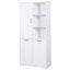 Grande armoire de rangement autoportante avec 2 paniers à linge inclinables, tablettes réglables, porte à fermeture en douceur et organisateur de porte, conception élégante et moderne-129030355