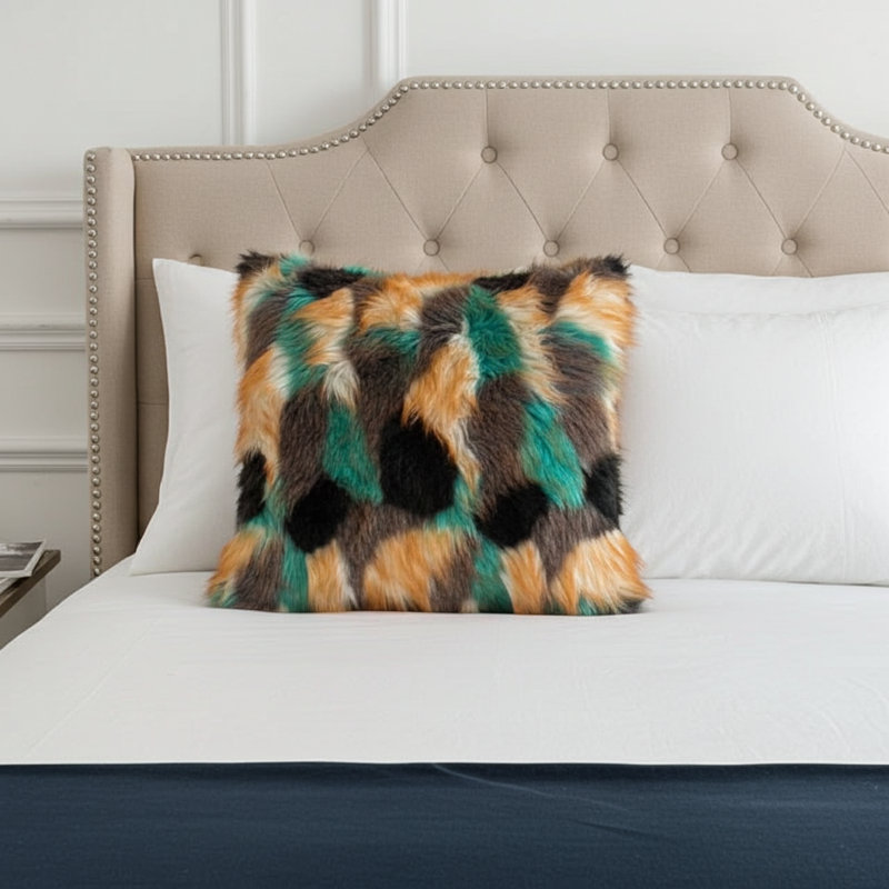 Fancy Feather Animal Print Reversible Throw Pillow, 26" x 26"