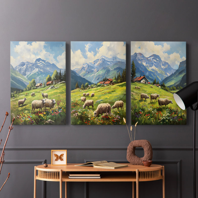 Lanscape Study Series CI - Ensemble de 3 toiles tendues avec châssis - Prêt à être accroché, H 36 po x l 24 po