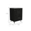Meuble-lavabo simple avec lavabo, tiroir simple, double porte, noir-82591326