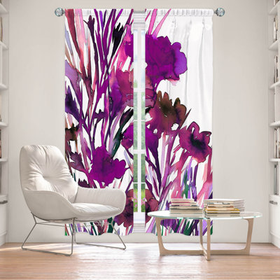 Paire de rideaux obscurcissant et isolant avec passe-tringle Floral