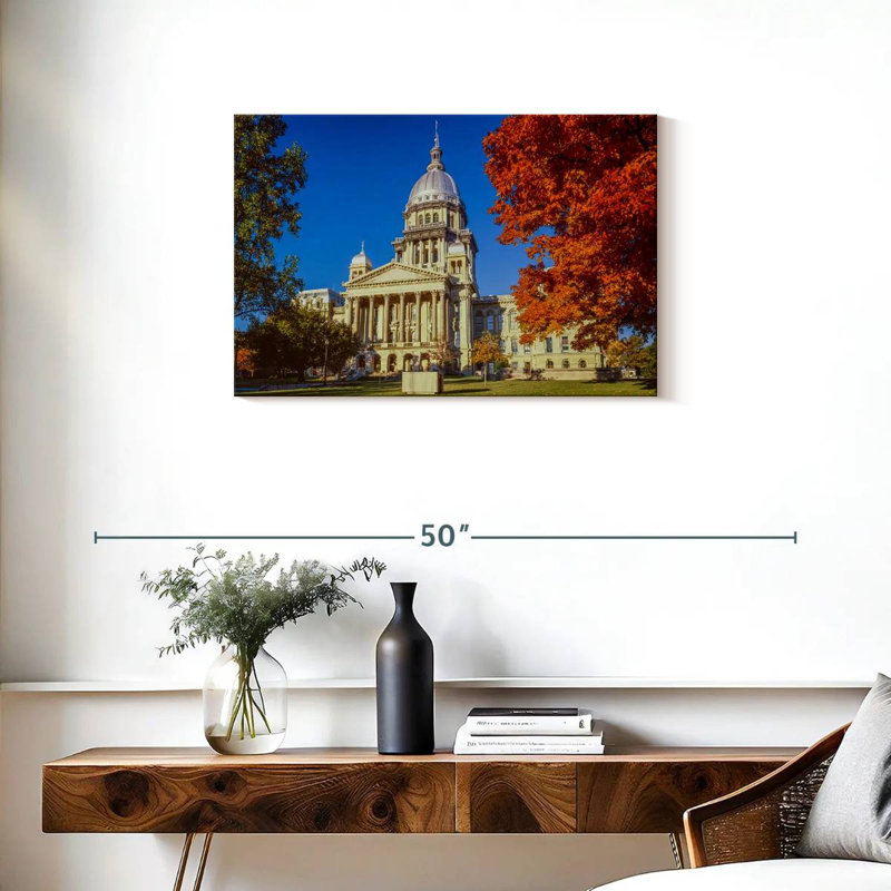 Illinois Capitol Autumn, H 20 po x l 30 po
