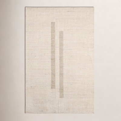 Nona Ivory Tan Hand-Woven Striped Rug