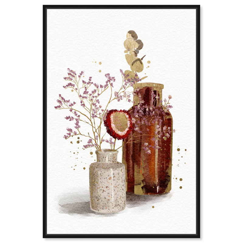 Farmhouse Floral Canvas Art with Black Frame, 20" x 30"