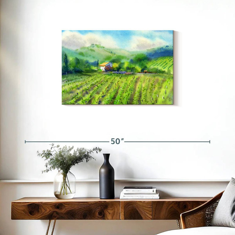 Paysage viticole, H 20 po x l 30 po