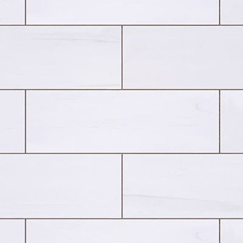 Carreau de marbre 3 po x 12 po Bianco Dolomite, Blanc sablé