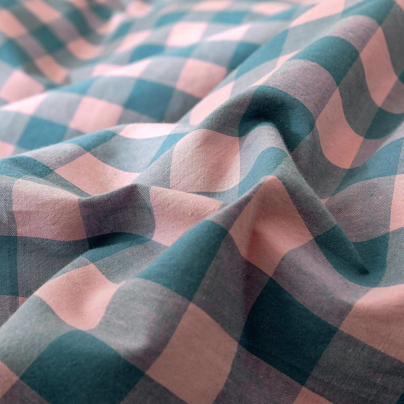 Ensemble de housse de couette douce en coton délavé Boho, Housse de couette pour très grand lit et 2 taies , Rose / bleu