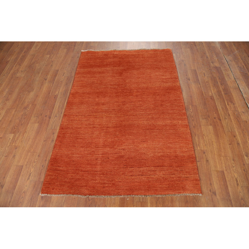 Tapis de vestibule oriental fait à la main orange Gabbeh 3 x 5