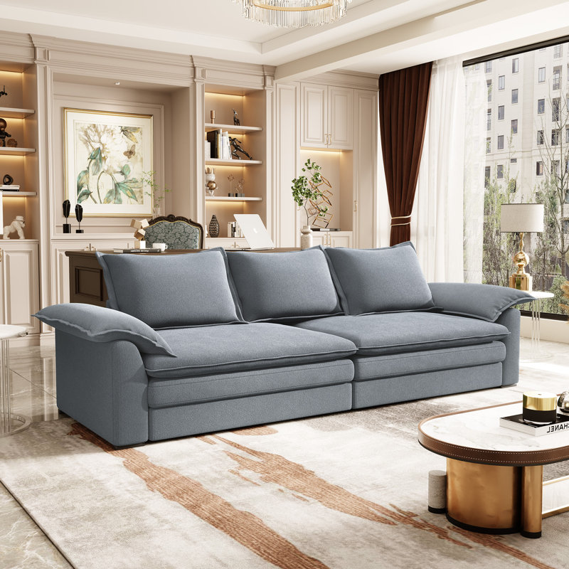 4 Seater Chenille Sofa, Grey
