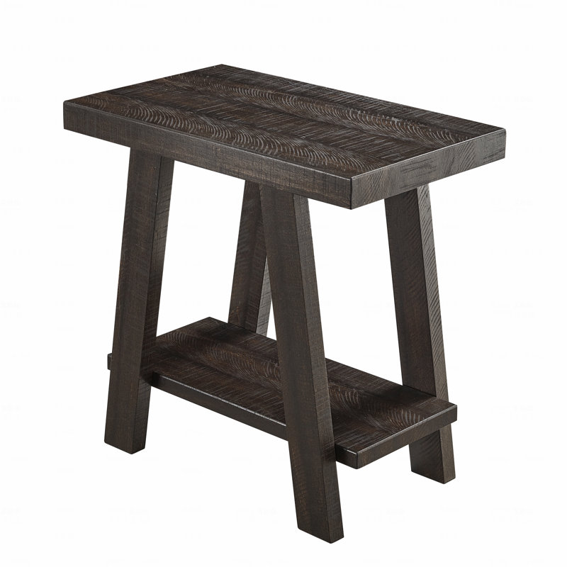 Contemporary Wooden Shelf Side Table, Brown