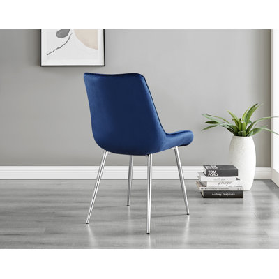 Tierra Modern Glass & Metal Extendable Dining Table Set & 4 Luxury Upholstered Velvet Dining Chairs