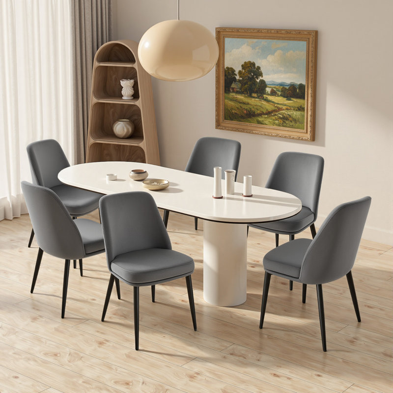 Antavious 49cm H Velvet Upholstered Upholstered Back Side Chair, Grey