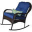Chaise berçante d'extérieur en osier / rotin avec coussins-764348509