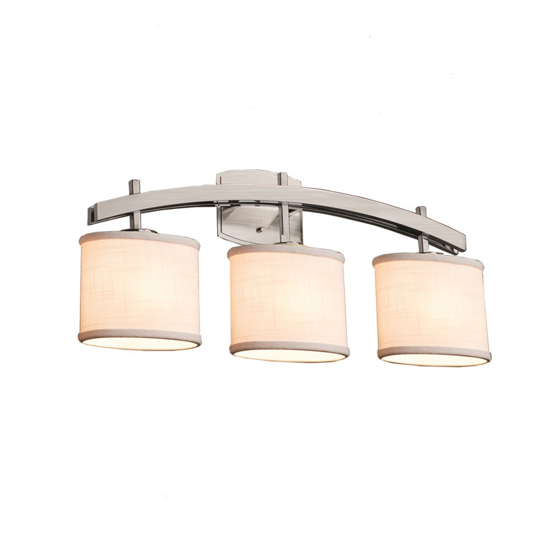 Éclairage de salle de bain à intensité variable 3 lumières Geoffroy, Crème, Nickel brossé