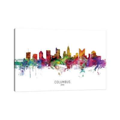 Columbus Ohio Skyline by Michael Tompsett - Wrapped Canvas Print