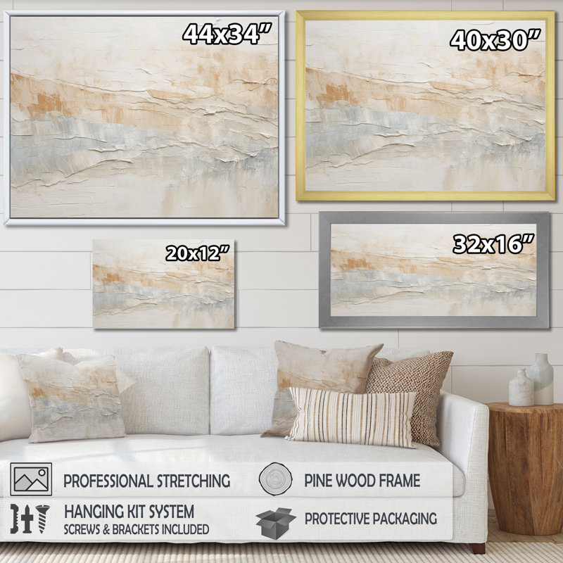 Minimalisme Geige Glacier Harmony II - reproduction d'art sur toile abstraite, Cadre simple noir, H 16 po x l 32 po x P 1 po