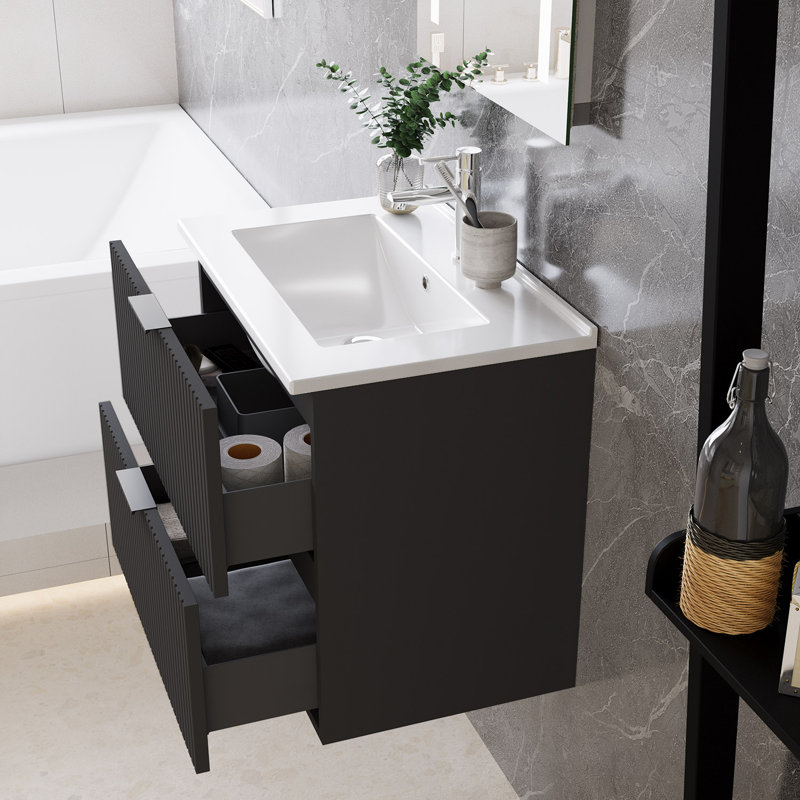 600mm Single Bathroom Vanity with Integrated Ceramic Basin