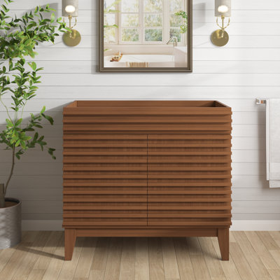 Base de meuble-lavabo simple 36 po Mid-Century