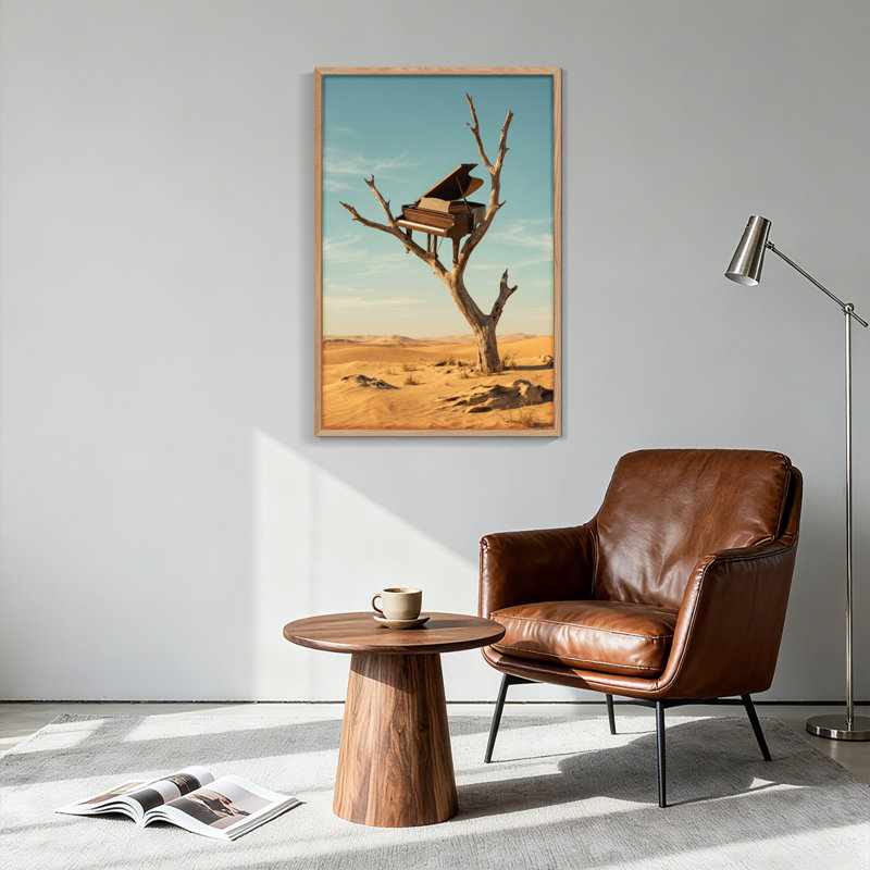 Ensemble de 1 tableau sur toile « Piano du désert », 48"H x 36"W, Natural