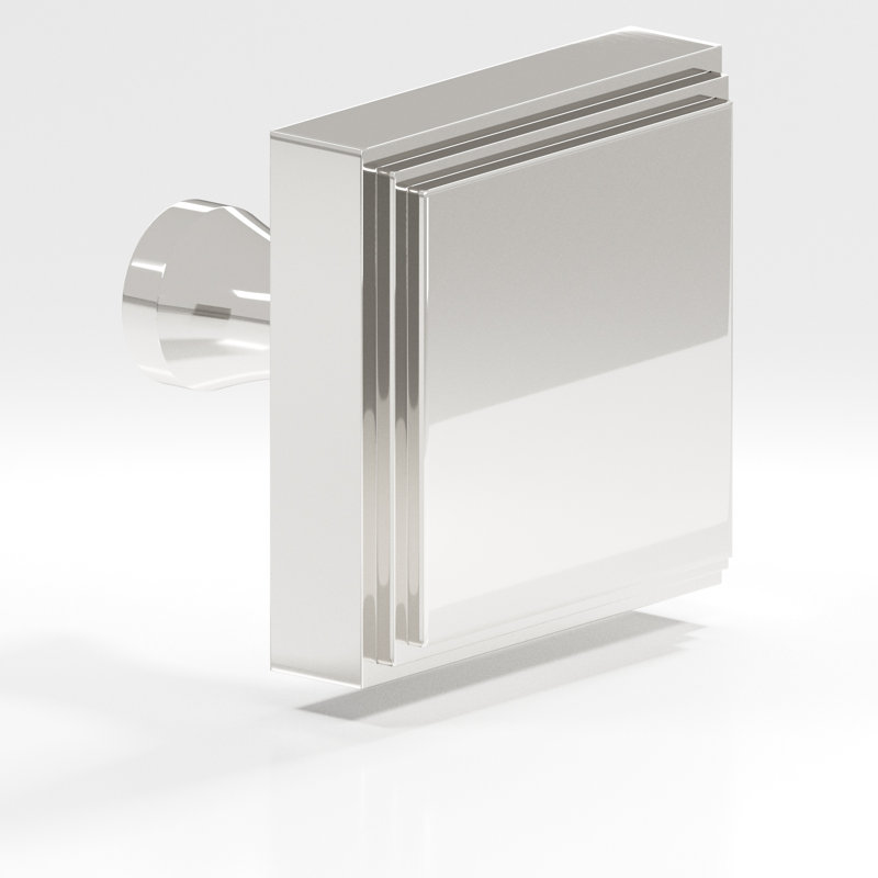 Poignée d'armoire carrée avec poteau évasé, Nickel poli, L 1,25 po x l 1,25 po
