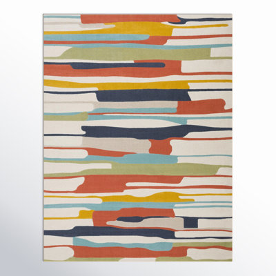 Dimond Striped Beige/Green Area Rug