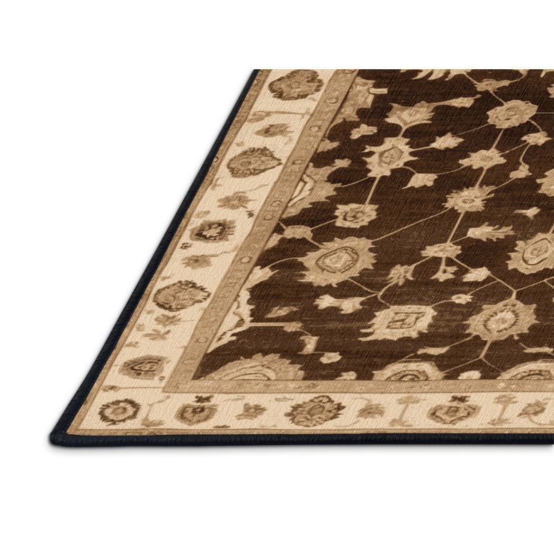 Tapis brun lavable à la machine, Rectangle 6 pi x 9 pi