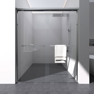 Porte de douche coulissante double demi-cadre l 56 "x H 72" x H 56 "