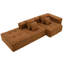 Canapé modulaire rembourré 3 pièces avec coussins en velours côtelé à motif de compression minimaliste Norvik-258427470
