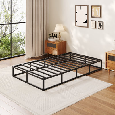 9 Inch Twin Box Spring, Metal Twin Mattress Foundation With 2000 Lbs Capacity, Circular Button Style Reinforced Design, Easy Assembly