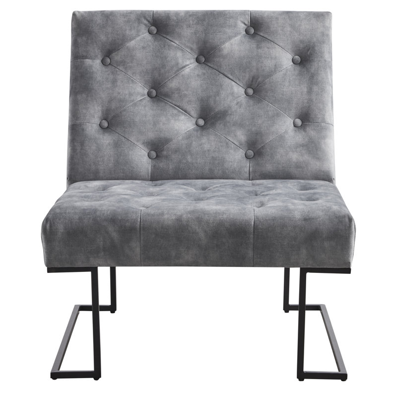 Fauteuil de chambre Klara, Noir, Velours gris
