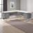 Aberdeen White & Gray Corner Computer Desk with Silver Metal Legs, 29.85" H X 70.73" W X 70.73" D