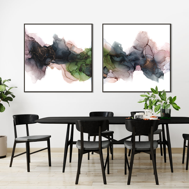 Enchanted by Fern Siebler - Painting on Canvas, Black Floater Frame, 77.5 cm H x 77.5 cm W x 4 cm D