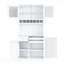 Buffet autoportant de 35,4 x 17,7 x 74,8 pouces Farmhouse - Grand garde-manger, support à vin, tablettes réglables, blanc-306757104