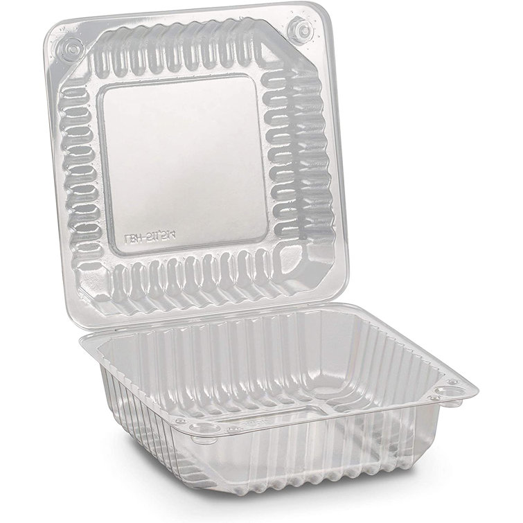 Prep & Savour 5x5 Seal Hinged-Lid Plastic Disposable Clear Take-out  Containers