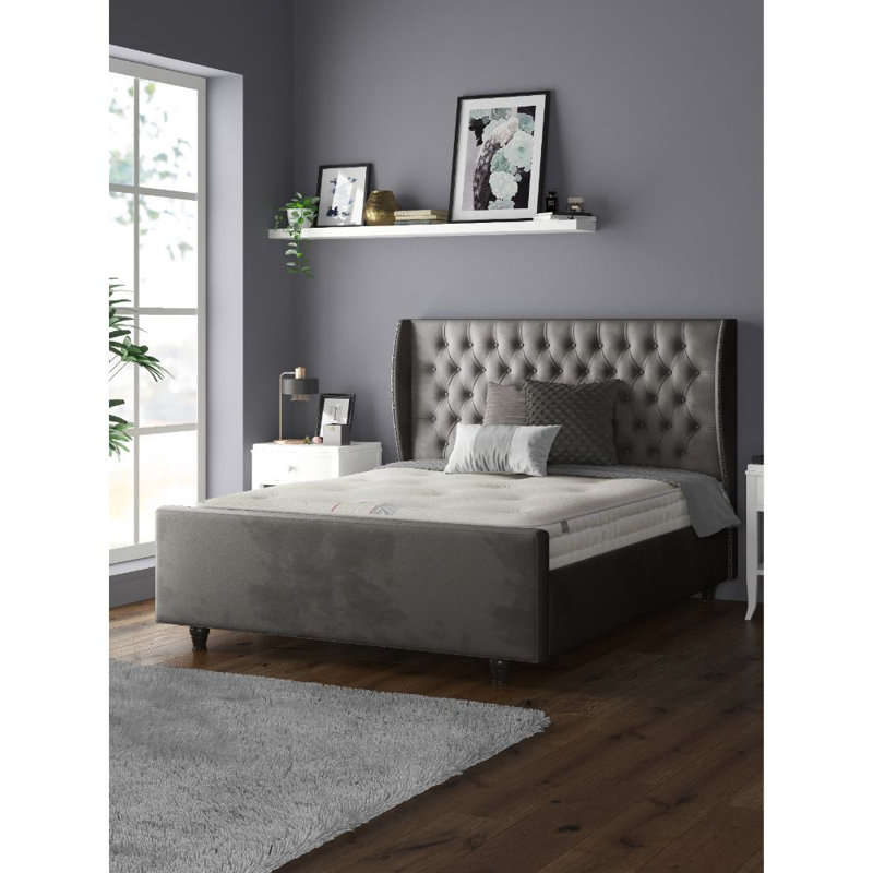 Bartelt Upholstered Bed, Kingsize (5'), Grey