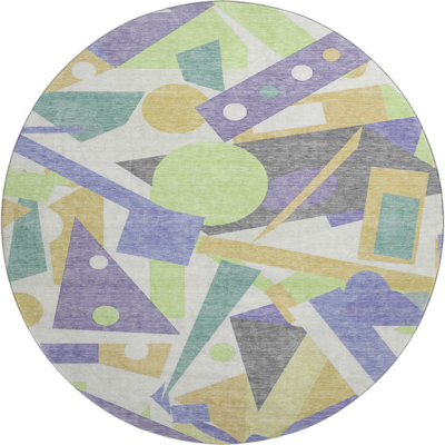 Premium Machine Washable Mehara AMF1693 Geometric Rug