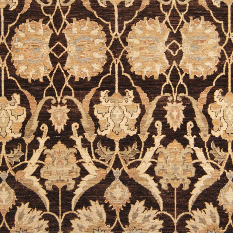 Tapis en laine brun/beige 7 pi 9 po x 10 pi 2 po one-of-kind à la main noué la Barbra