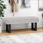 Banc en tissu Boho, structure en bois d'hévéa imprimé noir - salon / chambre à coucher / vestibule | Tissu | Imprimé noir