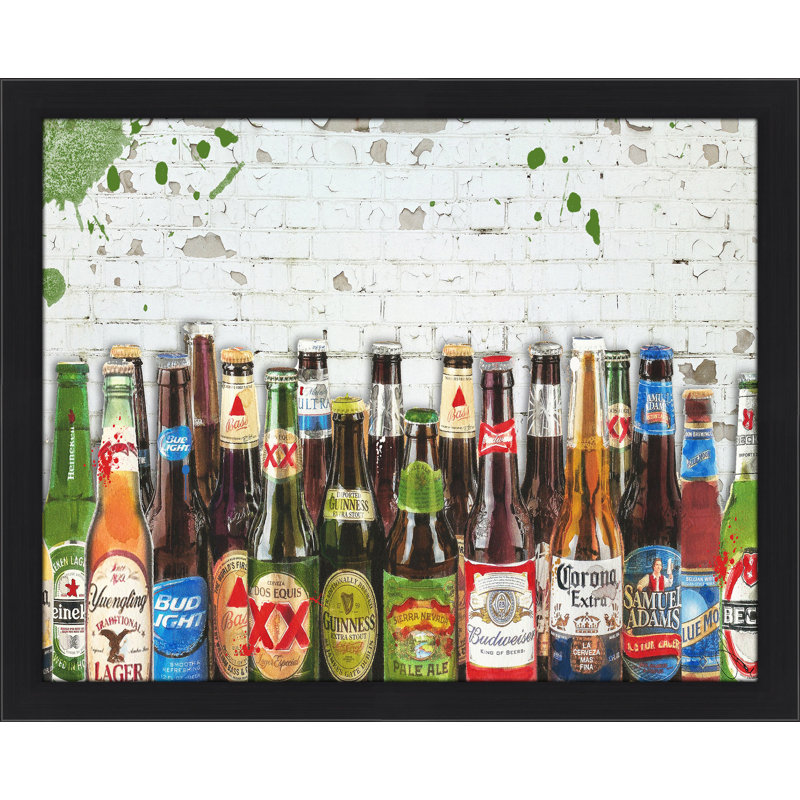 99 bouteilles de bière - impression encadrée, H 18 po x l 30 po x P 1 po, Cadre noir, Pas de tapis