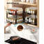Pull-Out Spice Rack, 2-Tier Adjustable Shelf Organiser for Kitchen Cupboard, 27 x 25.2 x 23.8 cm, Black
