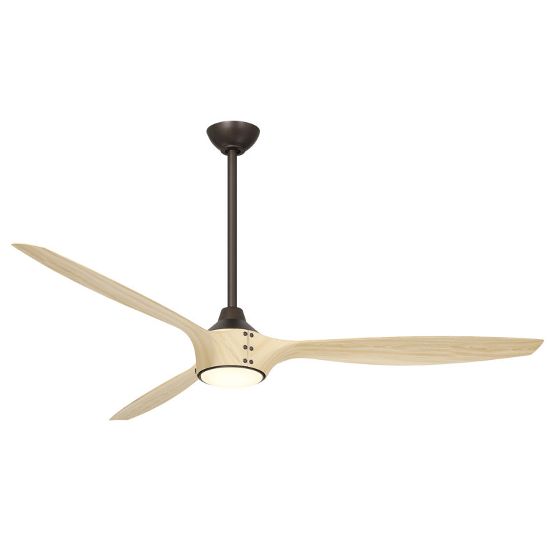 Ventilateur de plafond intelligent 65 po Pierce, Bois blanc, Bronze