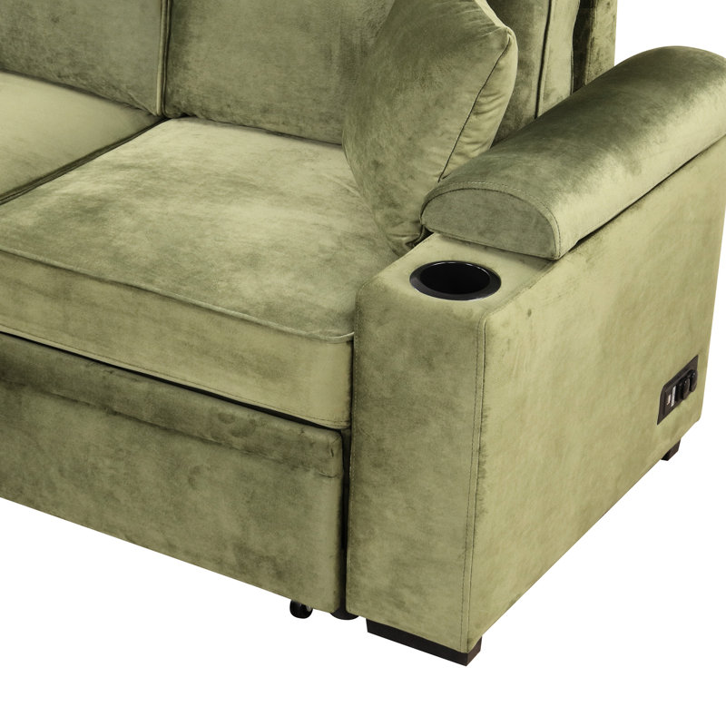 Lit-lit de 210 cm avec rangement. Canapé-lit 2-en-1 pour salon, chambre ou appartement. Construction en contreplaqué, rembourrage en mousse haute densité, capacité de charge de 454 kg.