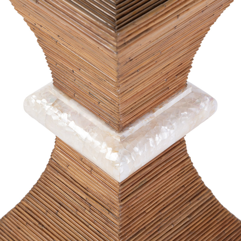 Marikit 13" W Square Wood and Arorog Inlay Side Table