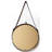 Brigit Farmhouse Round Metal Wall Mirror 29 Inches - Brass